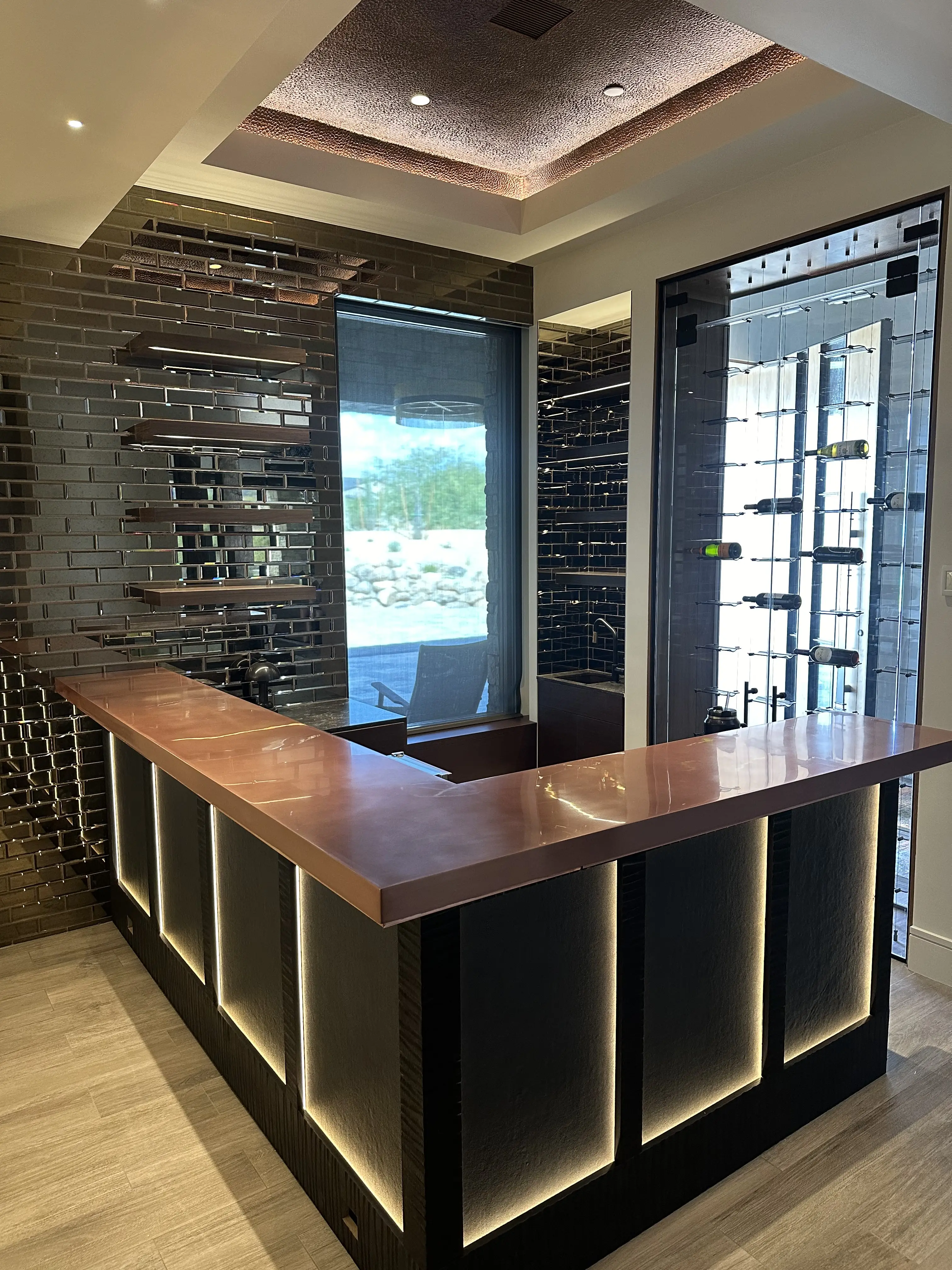 Matt and Dusty at workshop with Troon copper counter - 40+ years combined experience