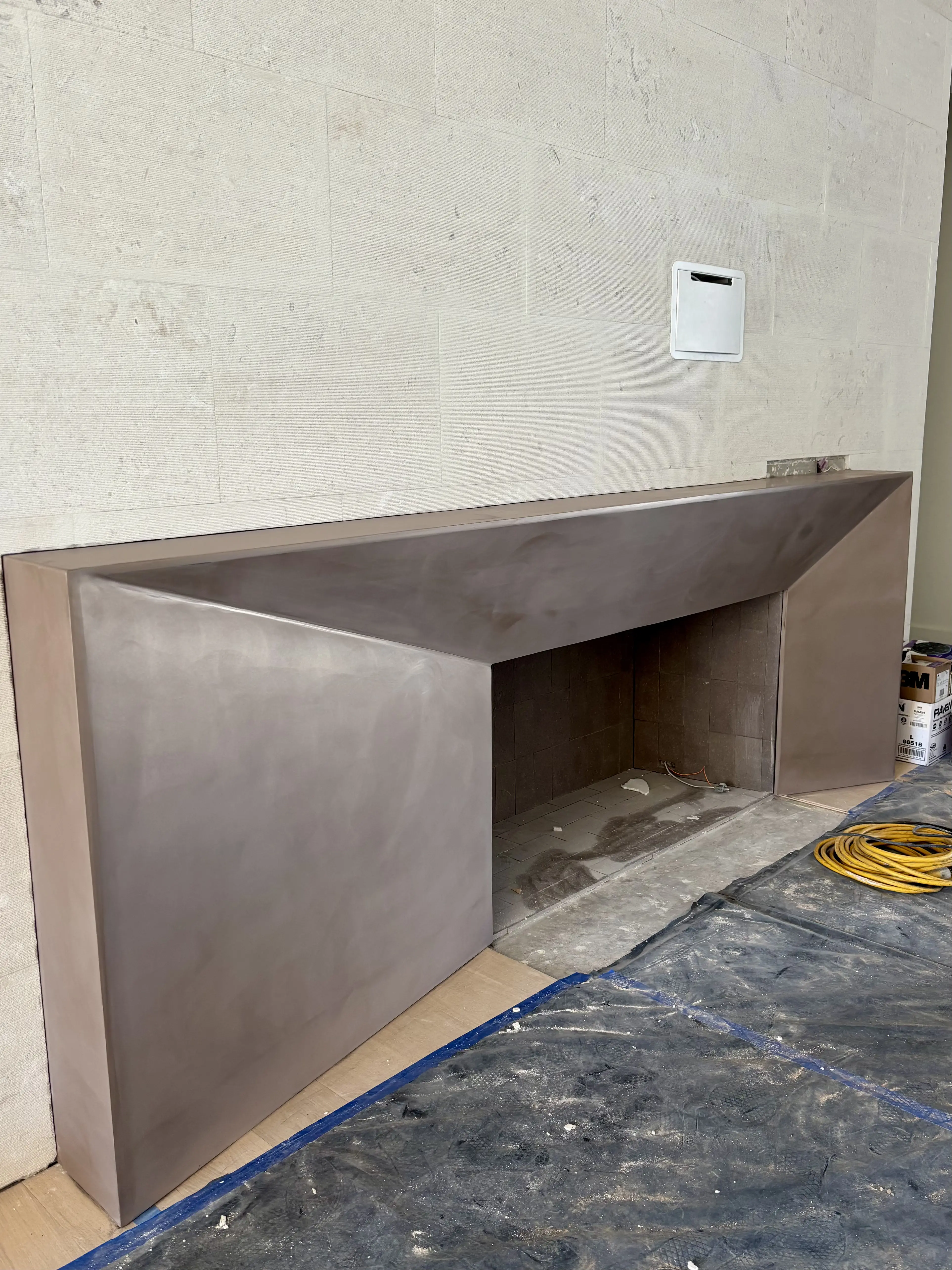 Complex geometry fireplace